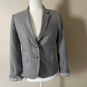 J.Crew Schoolboy Gray Wool Blazer Jacket Size 2‎